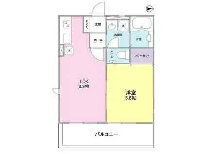 DREAM HEIM 三軒茶屋(1LDK/3階)の間取り写真