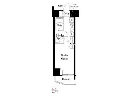AZEST大山東(1K/12階)の間取り写真