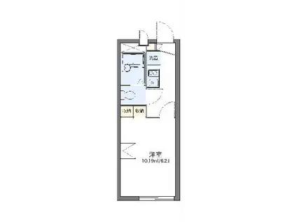 レオパレスYUI(1K/2階)の間取り写真