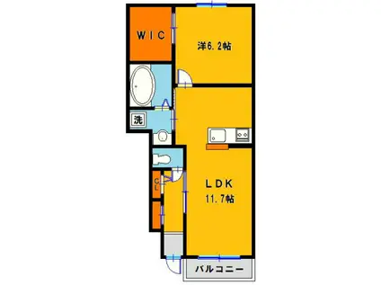 プルマージュ(1LDK/1階)の間取り写真