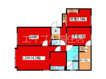FLEX CASA NISHIOKA(2SLDK/1階)の間取り写真