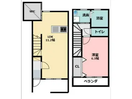 ピアット(1LDK/1階)の間取り写真