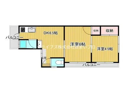 ハイツフミノNO2(2DK/2階)の間取り写真