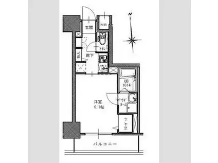 S-RESIDENCE南堀江(1K/6階)の間取り写真