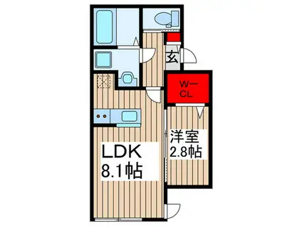KLEIS西大宮II(1LDK/1階)の間取り写真