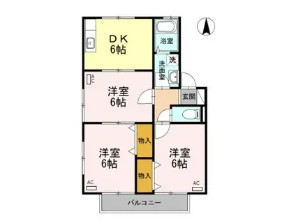 ビューパレスII-成城9丁目-(3DK/1階)の間取り写真