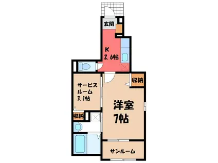 マーベラス III(1SK/1階)の間取り写真