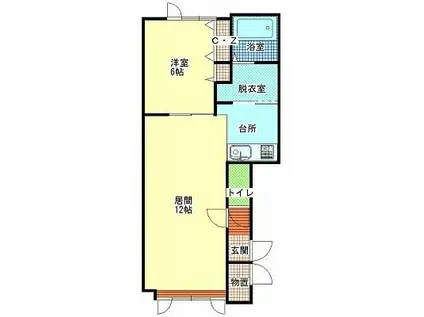 アシル A棟(1LDK/2階)の間取り写真