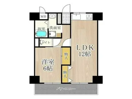 ロベリア弐番館(1LDK/10階)の間取り写真