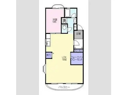 グリーンコート浅井(1LDK/1階)の間取り写真