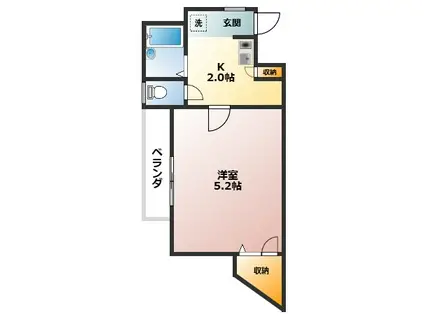 エスポワール(1K/3階)の間取り写真