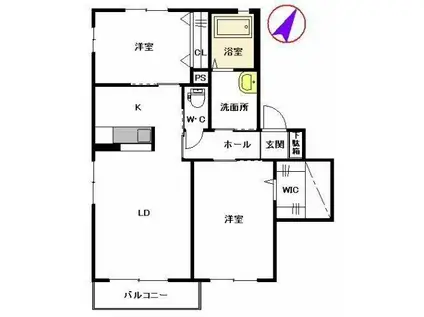 シャーメゾン・ハクサンA(2LDK/2階)の間取り写真