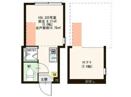 イオ椎名町(ワンルーム/1階)の間取り写真