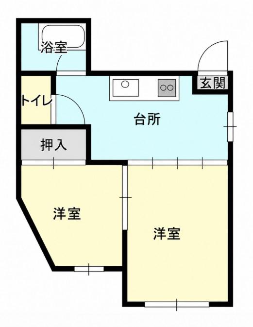 山本ビル(2K/3階)の間取り写真