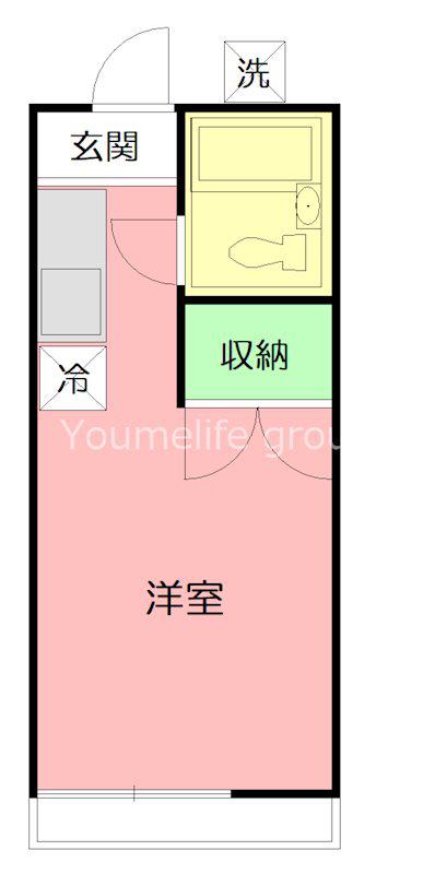 サンパレスI(ワンルーム/2階)の間取り写真