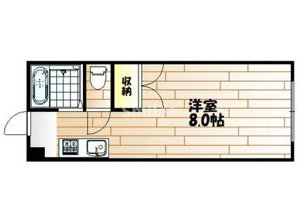 シャンテ操山(1K/2階)の間取り写真