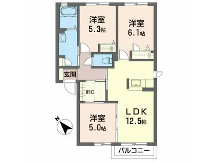 ヴィラージュKOMENO(3LDK/2階)の間取り写真