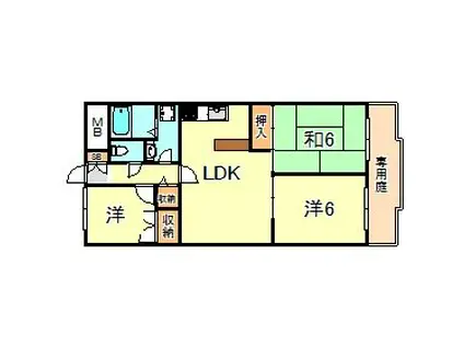 朝日プラザCITY ウエストヒル神戸 A(3LDK/1階)の間取り写真