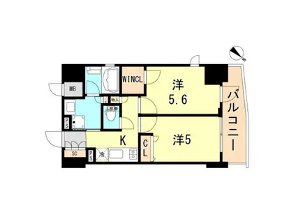 エステムコート神戸元町IIリザーヴ(2K/12階)の間取り写真