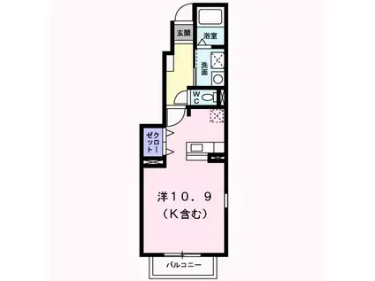 フィオーレ美幸(ワンルーム/1階)の間取り写真