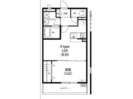 リブリ・コイノニア(1K/2階)の間取り写真