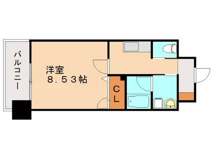 ラフィーネ到津学園通(1K/3階)の間取り写真