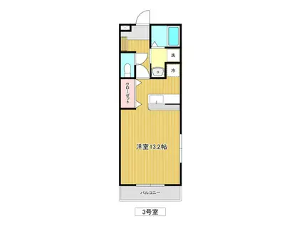 ヴェルフィーユ半田山(ワンルーム/4階)の間取り写真