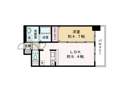 プレサンス新大阪ジェイズ(1LDK/4階)の間取り写真