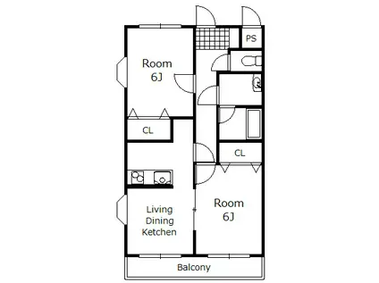 サンライズ・シロタ(2LDK/1階)の間取り写真