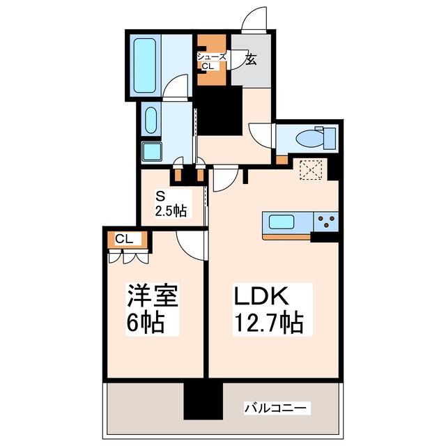 MJR熊本ザ・タワー(1SLDK/9階)の間取り写真