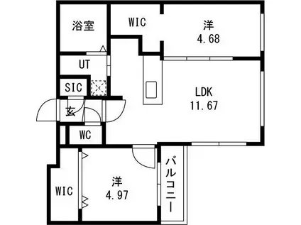 SOURIRE(2LDK/4階)の間取り写真