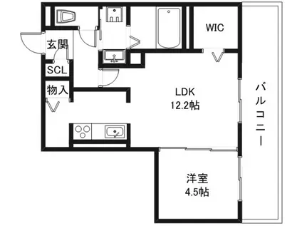 STEELA(1LDK/2階)の間取り写真