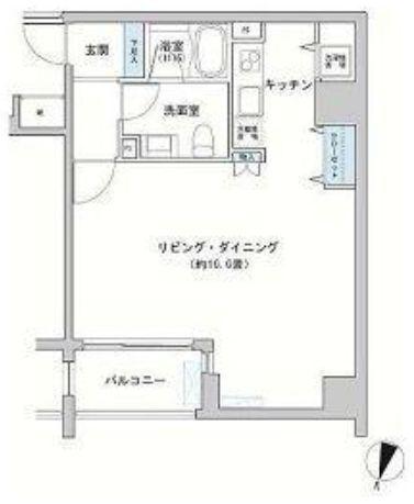 カッシア神田レジデンス(1K/10階)の間取り写真
