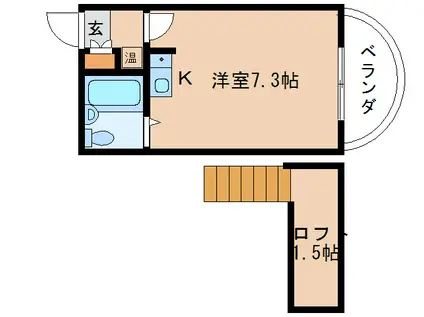 シティパレス21奈良寺町(ワンルーム/2階)の間取り写真