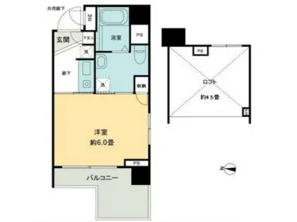 スタジオスクエア住吉(1K/3階)の間取り写真