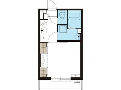 リブリ・高津(1K/2階)の間取り写真