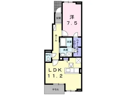 カーサボヌール(1LDK/1階)の間取り写真