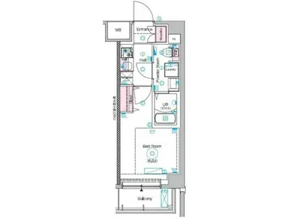 ハイズ戸田マキシヴ(1K/2階)の間取り写真