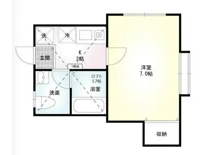 フォレストヒル(1K/2階)の間取り写真