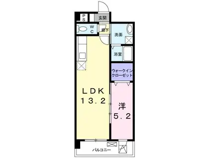 リバーサイド新川(1LDK/3階)の間取り写真