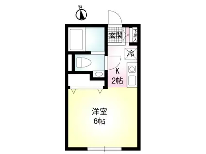 ヴェラハイツ磯子弐番館(ワンルーム/1階)の間取り写真