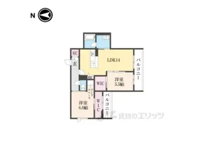 シャーメゾン ベーレ(2LDK/2階)の間取り写真