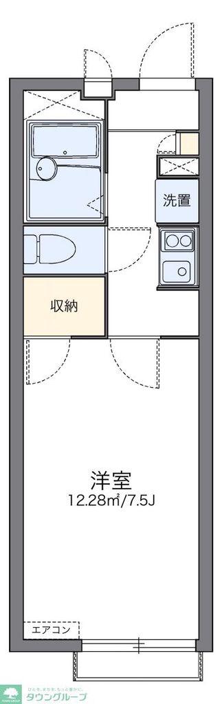 レオパレスWISH(1K/2階)の間取り写真