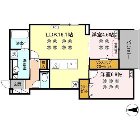 CREST COURT(2LDK/2階)の間取り写真