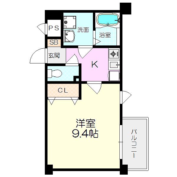 シエテ南塚口(1K/4階)の間取り写真