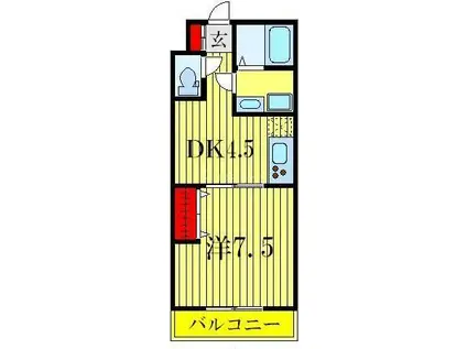 PRINCE(1DK/2階)の間取り写真