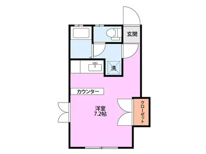 クレセントラネージュ(ワンルーム/2階)の間取り写真