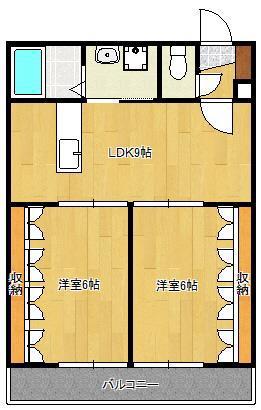 ベルリーフMOZU(2LDK/2階)の間取り写真