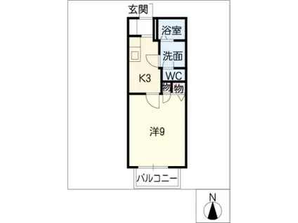 エトワール三好ヶ丘 A棟(1K/1階)の間取り写真