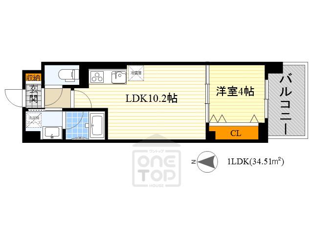 LA CASA江坂(1LDK/5階)の間取り写真